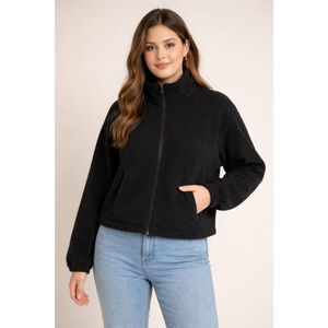 Vital Life Black Fleece Full-Zip Sport Jacket 1X NWOT